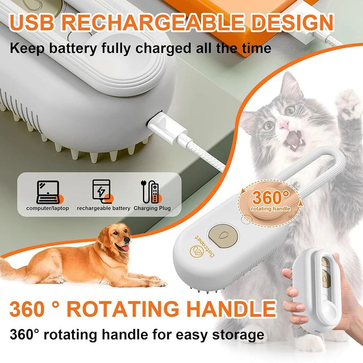 Last Day Promotion: 70% OFF 🔥 3 in 1 Steamy Pet Brush