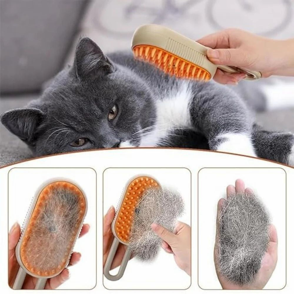 Last Day Promotion: 70% OFF 🔥 3 in 1 Steamy Pet Brush