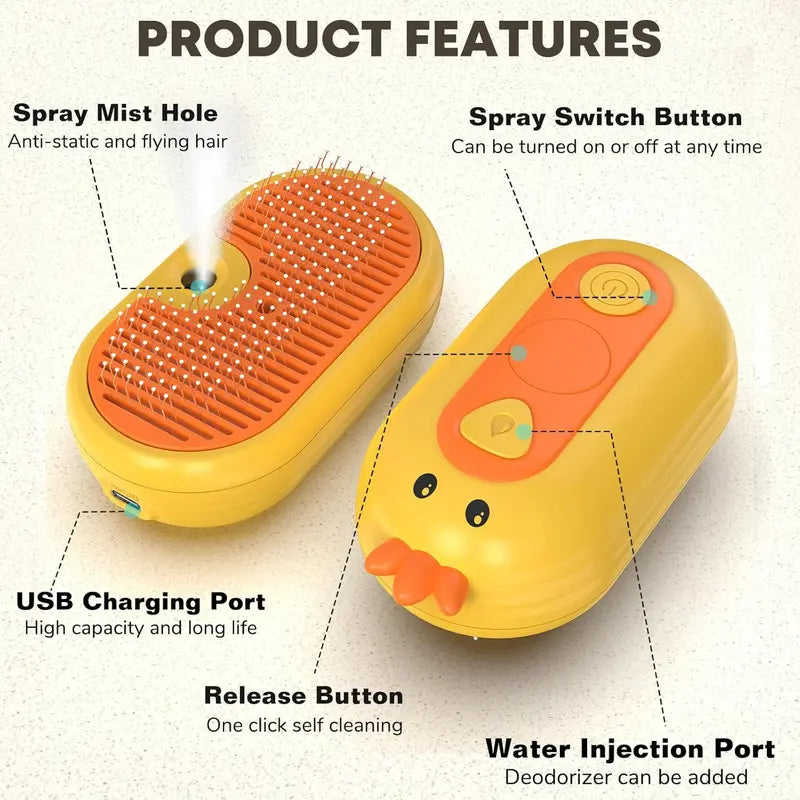⏰Last Day Promotion: 80% OFF🔥  TLOPA® Patented Exclusive Rechargeable Steam Pet Brush