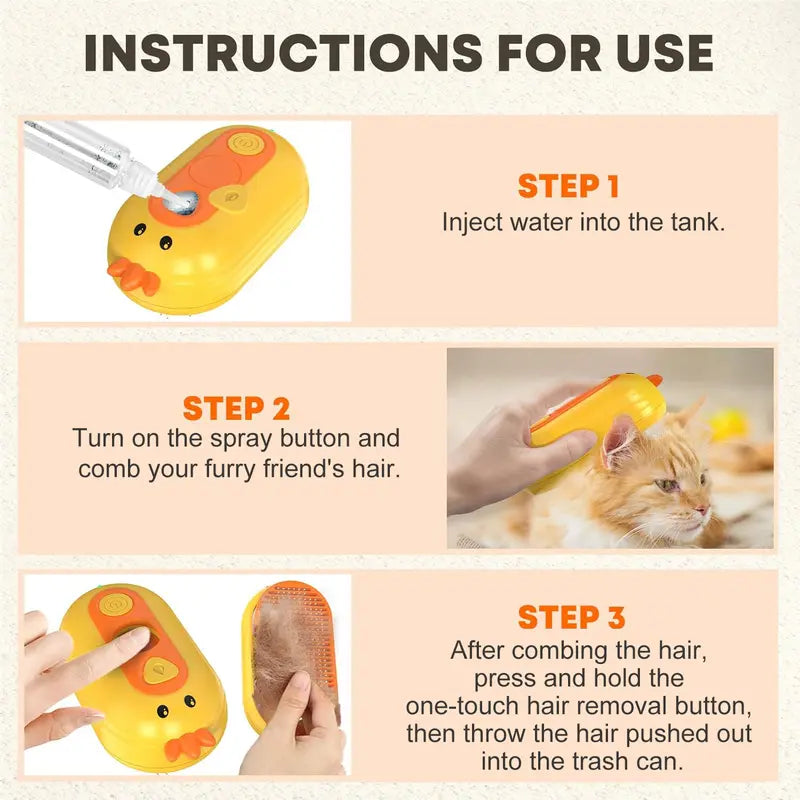 ⏰Last Day Promotion: 80% OFF🔥  TLOPA® Patented Exclusive Rechargeable Steam Pet Brush